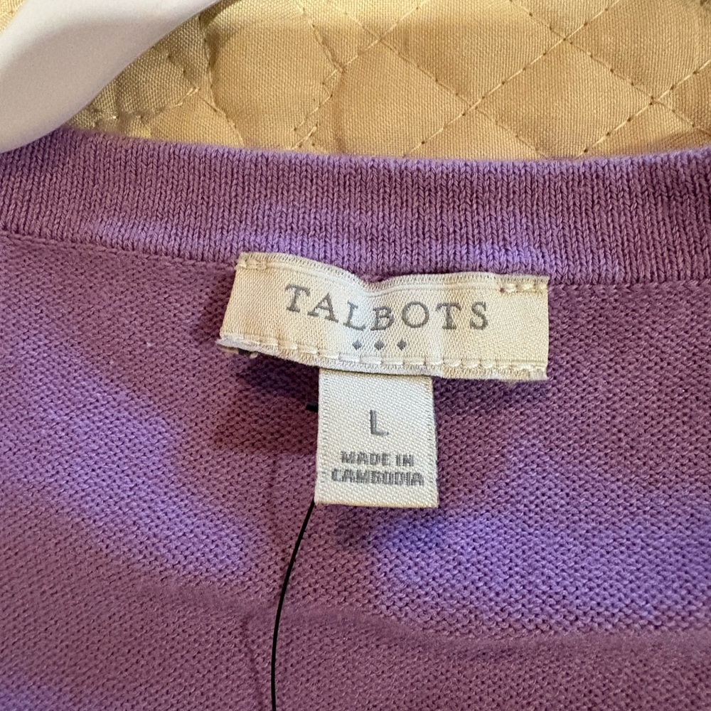 Talbots lavender button-down cardigan sweater wom… - image 5